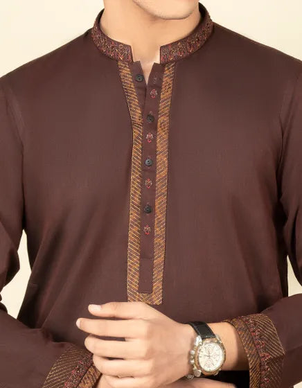MAROON BLENDED KURTA | JTK-S-38489