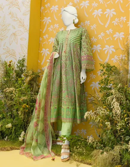 GREEN LAWN 3PC STITCHED | JLAWN-S-23-382