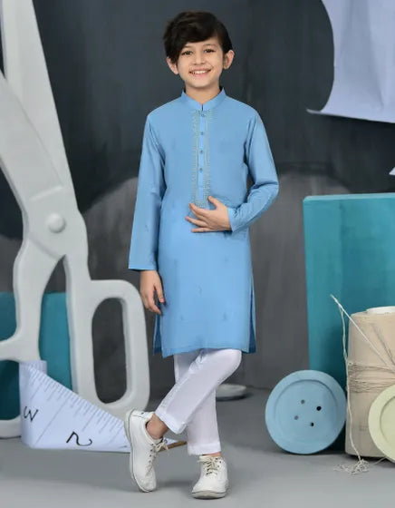 BLUE COTTON KURTA | JCK-S-34420