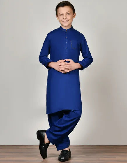 BLUE BLENDED KAMEEZ SHALWAR | JCKS-S-46171