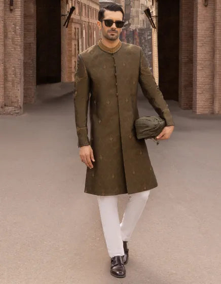 GREEN SHERWANI | JJSW-549