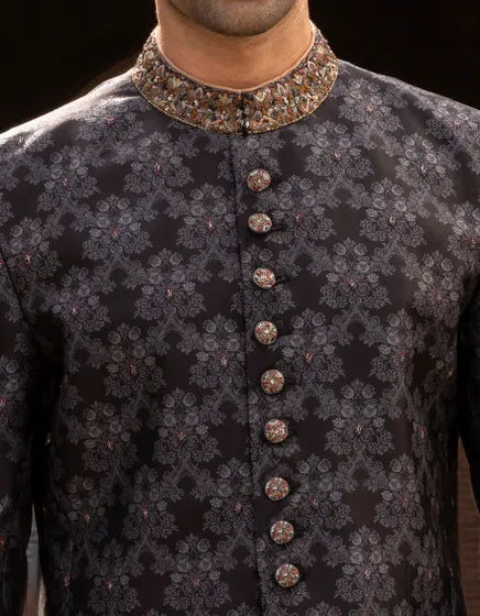 BLACK SHERWANI | JJSW-551