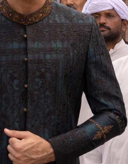 GREEN SHERWANI | JJSW-554