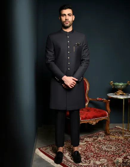 BLACK SHERWANI | JJSWP-556