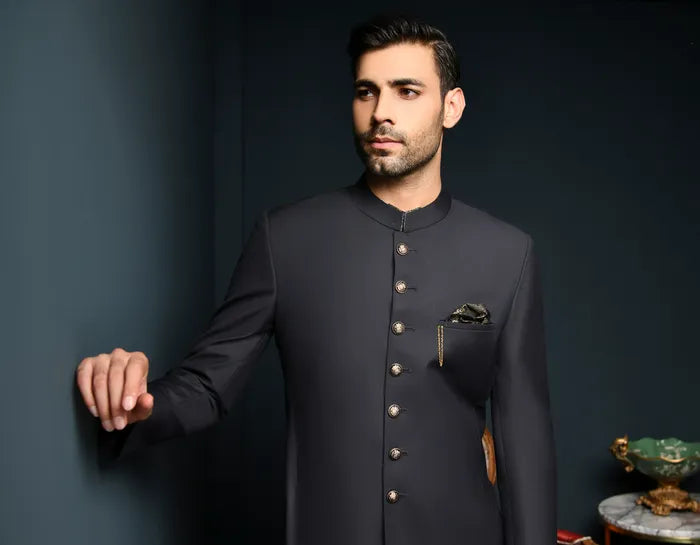 BLACK SHERWANI | JJSWP-556